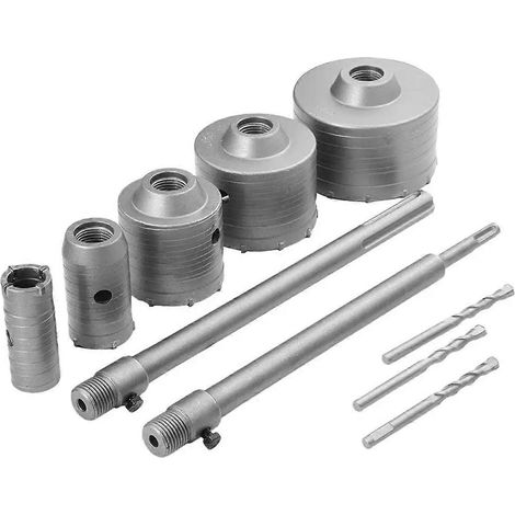 Kit de scie cloche à béton 10 pièces, foret à carottage pour brique, résistant aux chocs --- (1/5)