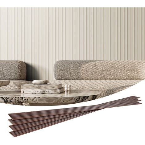 Panneau Mural Lattes, 2450x166 mm, Panneaux Acoustiques WPC pour Mur et Plafond, Lot de 8, Effet Imitation Faux Bois, Réduction du Bruit, pour Décoration Intérieur Moderne Élégante, Blanc Mat (1/5)