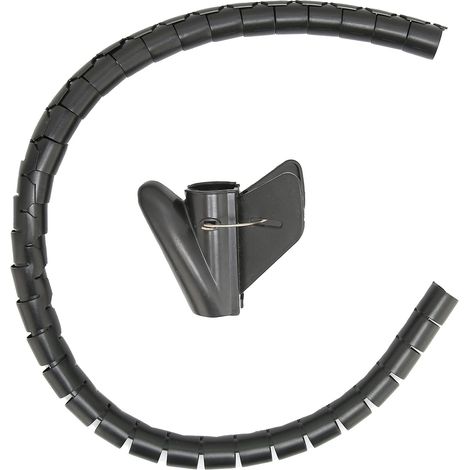 Enroulement de câble en Spirale, Organisateur de Manchon de câble, Gestion des Fils enroulés, Tube d'enroulement de Fil en Spirale, Type Ouvert avec Clip, 10 m Noir (Φ22mm) (1/5)