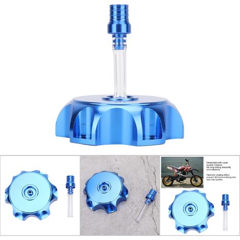 Capuchon de réservoir essence aluminium CNC pour moto cross 50cc-160cc, bleu (1/5)