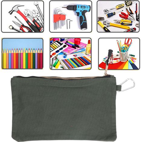 Multifunktionale Werkzeugtasche aus robustem Canvas mit Metallreißverschluss, olivgrün (1/5)