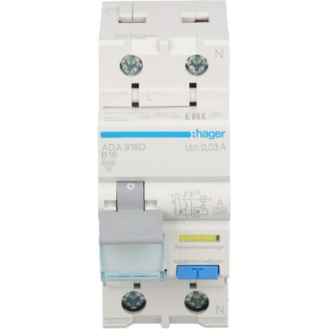 Disjoncteur différentiel 2P B16A 0,03A Type A ADA916D