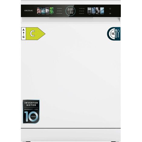 Cecotec Lavavajillas Compacto de 60cm Bolero Aguazero 6620 C, 1850W, 15 Cubiertos, 8 Programas, Motor Inverter