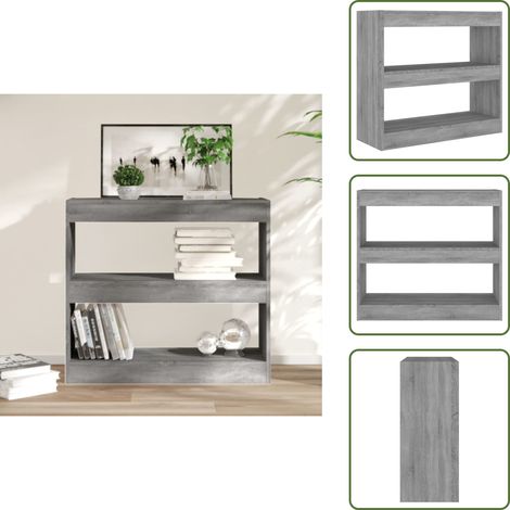 Bibliothèque/Séparateur de pièce sonoma gris 80x30x72 cm - Bibliothèque - Étagère - Meuble De Rangement - Séparateur De Pièce - Mobilier Intérieur (1/5)