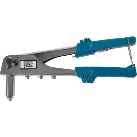 JOBI Extra WX7516, Pistola de remaches manual para remaches de aluminio, cuerpo de aluminio y metal, ideal para aplicaciones de sujeción en bricolaje y reparaciones