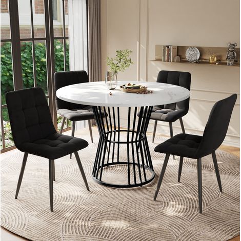 Set tavolo sedie rotondo 5 pezzi MDF 100 cm OKMYHOME (1/5)