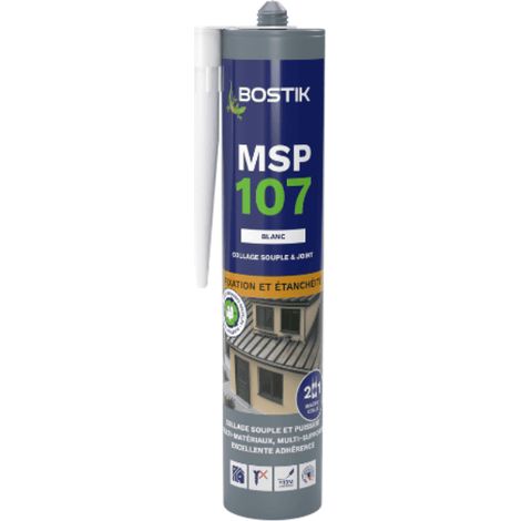 Lot de 12 mastics MS polymères de fixation et étanchéité 290 ml blanc - BOSTIK MSP107-BLCx12