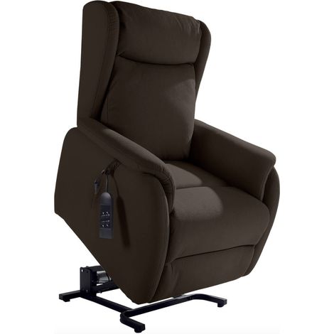 Fauteuil de relaxation et releveur 2 moteurs en nubuck 2 moteurs électriques Biza-Marron (1/5)