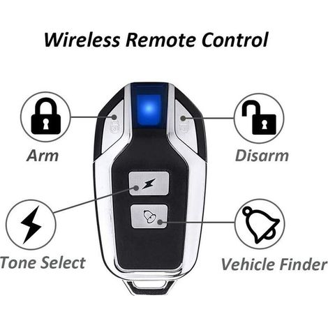 Sicuro Antifurto Bicicletta e Moto - Telecomando Incluso - Impermeabile IP55 - Volume 113 dB - Nero (1/3)