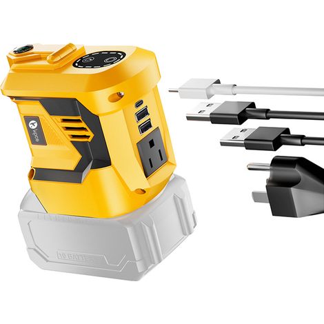 Generatore portatile da 350 W: utilizza le tue batterie DeWalt, prese CA da 110 V, ricarica rapida PD, illuminazione a LED per campeggio ed emergenze (1/4)