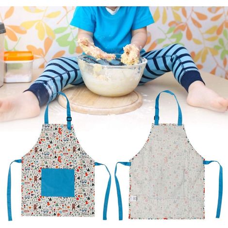 Tablier de cuisine pour la cuisson des enfants, cuisine à la maison rembourrée en coton Tablier pour enfants, motif d'agneau rouge pour la cuisine à la maison, restaurant, café, dessin.