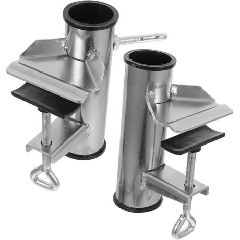 2 Pièces Pince de Fixation Parasol pour Table Extérieure Support Robuste et Réglable pour Parasol de Patio Balcon Plage et Jardin Lot de Galvanisées Épaissies (1/5)