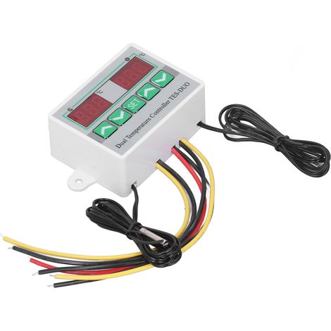Digitaler Temperaturregler mit Dual-Display und Dual-Steuerung, multifunktionaler, hochpräziser elektronischer Thermostatschalter, 220 V (1/5)