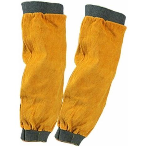 Lot de 2 manchettes longues en cuir anti-brûlures pour le jardinage, 572 °F, protection contre les éclaboussures de soudure et les épines (1/4)