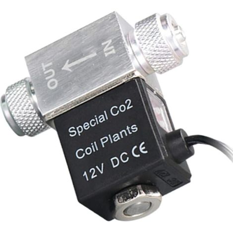 Magnetventil für CO₂-Anlagenregler im Aquarium, 12 V DC Ausgang, Anschluss an 4–6 mm Schläuche oder Blasenzähler, leise, Niedertemperaturausführung mit Doppelkopf – LIAIKI (1/3)