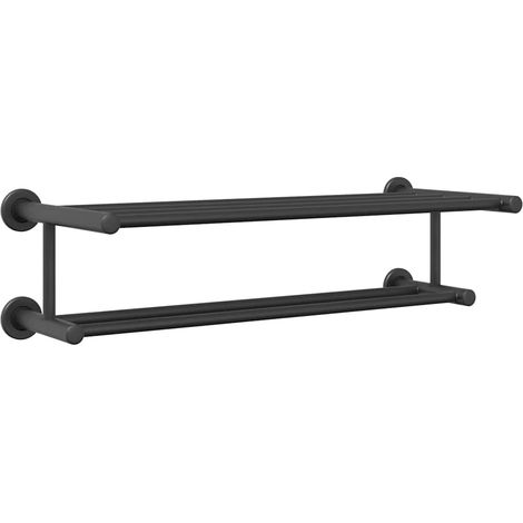 Maison Exclusive - Porta asciugamani Nero 61 x 23 x 17 cm Acciaio inossidabile (1/5)