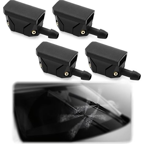 4 Pieces Universal Car Windscreen Washer Nozzle Front Wiper Nozzle for 8 mm 9 mm Wiper Arm (1/5)