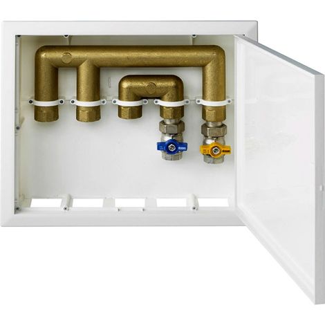 Cassetta ad incasso in plastica per distribuzione gas e acqua - dim. 370 x 310 x 82 mm - bianca 00000051478