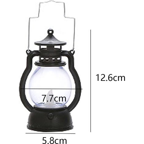 Mini lanternes (lot de 2) à LED, petites lanternes décoratives d'intérieur et d'extérieur, à suspendre, bronze doré et noir. (1/5)