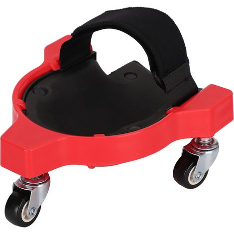 Coussin à Genoux Roulant Multifonction - Protection pour Travaux sur Sol et Menuiserie avec Roulettes Universelles (Rouge)