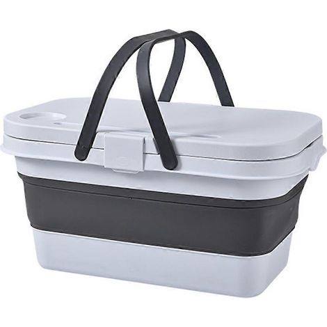 Seau pliable multifonctionnel avec évier intégré pour la randonnée, le nettoyage en extérieur, la pêche, le lavage de camping-cars et les serpillières.