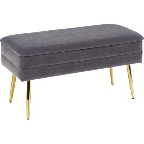 Pouf mit Stauraum, Velva, aschgold (1/5)
