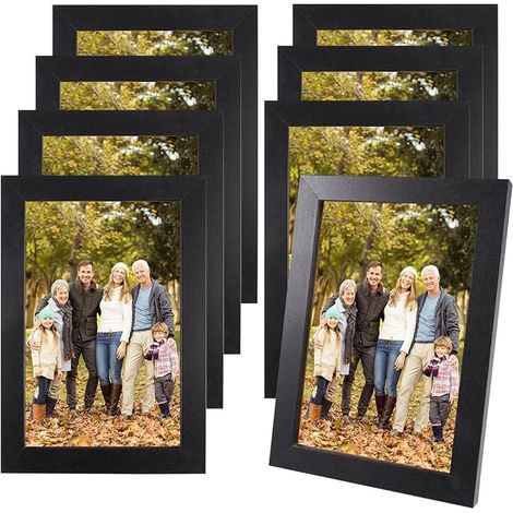 Cadre Photo 10x15 Noir, Montage Mural Pose Table