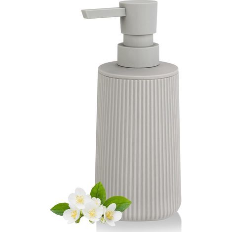 1 - Distributeur Savon - Distributeur Liquide - Pompe Manuelle Rechargeable - Pour Cuisine Et Salle De Bain - Beige - 17,5x6,9x6,9cm (1/5)