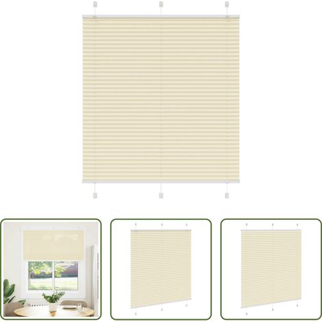 vidaXL Sonnenschutz -  Plissee Creme 115x150 cm Stoffbreite 114,4 cm Polyester (1/5)