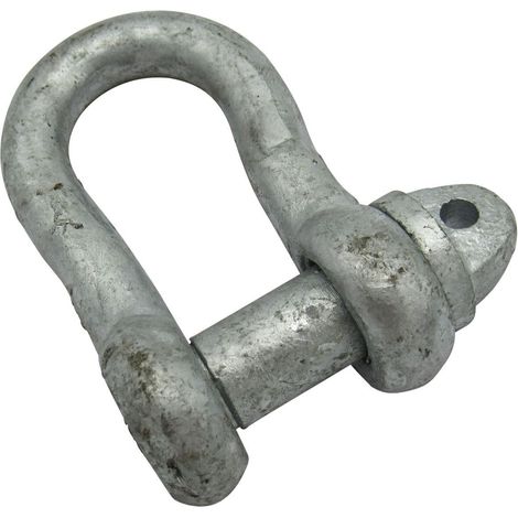 1.75 Ton Galvanised Small Dee Shackle With Screw Pin - BS3032 1750KG Galv Lifting Towing Certified (1/4)