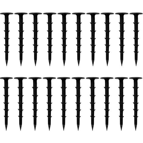 20pcs Paysage d'ancrage Paysage, pointes de jardin en plastique de 9, 8 pouces avec crochets et capuchon plus grand, bordure pelouse résistante à la chaleur et anti-âge pour jardin, bâ (1/4)