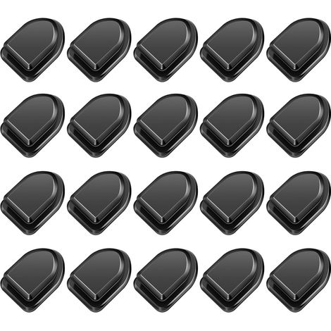 Ganchos adhesivos para coche, 20 unidades, miniganchos invisibles negros autoadhesivos, multifuncionales para salpicadero, llaves, USB, auriculares, ganchos de pared para baño y ropa.