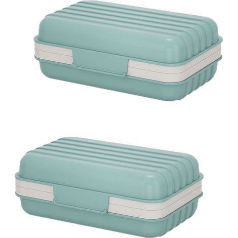Boîte à Savon Étanche avec Porte-Savon Intégré  Portable et Pratique pour Voyages. Camping et Salle de Bain. Couleur Bleu Mat avec Couvercle et Bac de Vidange (1/5)