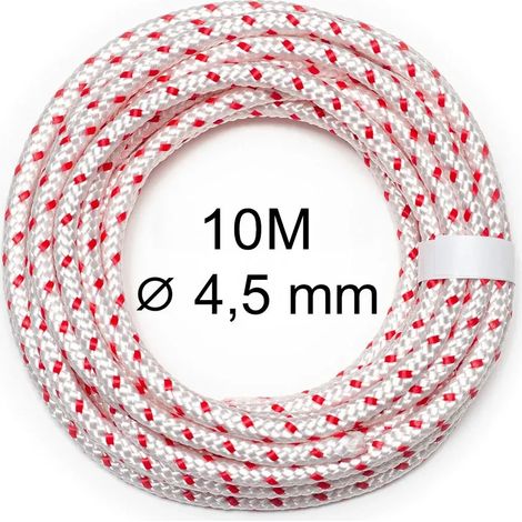 Câble de démarrage 10 m Ø 4,5 mm pour moteurs Honda GX160, GX270 et GX390, tronçonneuse, tondeuse à gazon, coupe-bordures, outils de jardin et accessoires