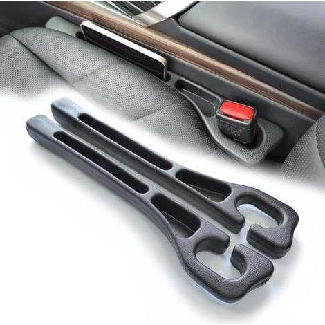 Wuzno Lot de 2 butées anti-chute pour sièges auto, butées/bloqueurs pour combler l'espace entre le siège et la console centrale, noir, entretoise pour fente de voiture - FA- (1/5)