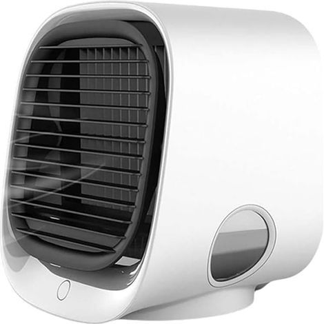 Tragbare Klimaanlage, Klimaanlage, tragbare Klimaanlage, leise mobile Klimaanlage, 300 ml Mini-Luftkühler, mit 3 Geschwindigkeitsstufen und farbigem Nachtlicht, für Zuhause/Büro (weiß) (1/5)