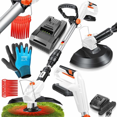 MASKO® Akku-Rasentrimmer 20V, 26cm Schnittkreis, inkl. Akku - Weiß / Orange (1/5)