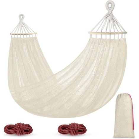 Hamac de camping, 290 x 150 cm (charge maximale 250 kg), respirant, durable et portable. (1/5)