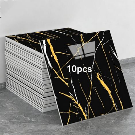 10 láminas de papel pintado autoadhesivo que imitan azulejos de cerámica (efecto cerámico, dimensiones: 30 x 30 x 0,8 cm) (1/5)