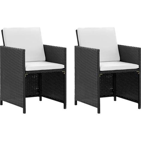 Maison Exclusive - Set da Pranzo da Giardino 5 pz con Cuscini in Polyrattan Nero (1/5)