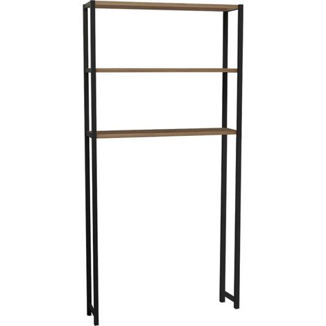Armoire machine a laver bois chêne mélaminé noir 73 x 22 x 150 cm (1/3)