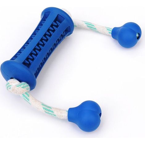 Jouet à mâcher pour chien Pet Toys boule de dents portant une corde résistante à la morsure 9x37cm( bleu marine) (1/5)