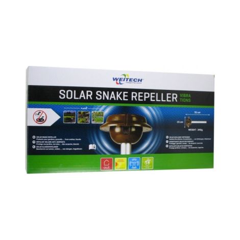 Répulsif solaire anti serpents et lézards – Protection jusqu'à 450m² – Émet des vibrations pour éloigner les reptiles – Écologique et sans danger – Weitech (1/2)