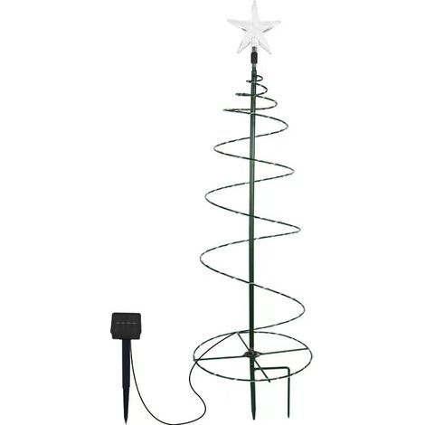 1 pièces Sapin de Noel Artificiel Solaire, Decoration Exterieur, Lumiere Exterieur Jardin, Guirlande Lumineuse, Deco Noel Arbre Lumineux LED ,Hauteur 60cm(couleur) (1/4)