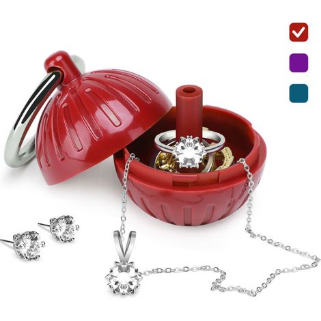 Boîte de rangement portable pour bagues et bijoux, boîte à bijoux de sport et de fitness, boîte de rangement portable pour porte-clés bijoux (1/2)