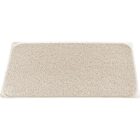 Tapis de douche antidérapant en luffa blanc PVC 70x40cm (1/5)