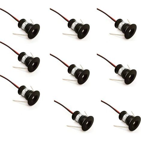– Lot de 9 mini spots LED 12V 1W encastrables – Blanc chaud et froid – IP65 pour cuisines, escaliers, placards – Angle 120° (1/5)