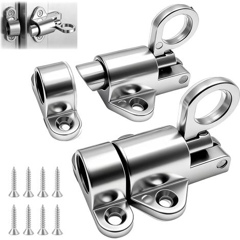 2 Pièces Loquet, Porte à Rebond, Verrouillage Automatique à Ressort, Alliage d'Aluminium, Loquet pour Portes en Bois, Fenêtres, Armoires, avec Vis, Sécurisé et Pratique (argent) (1/5)
