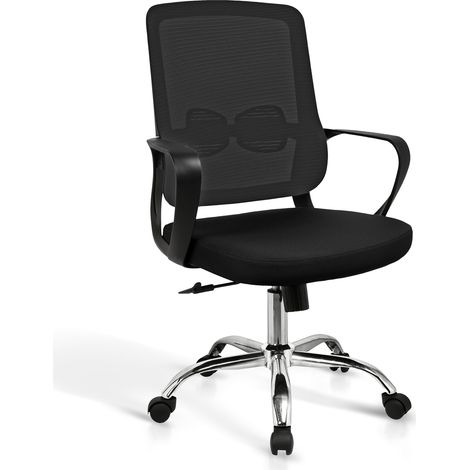 Silla despacho giratoria elevable acabado negro, 60m(ancho) 100/110cm(altura) 61cm(fondo) (1/5)