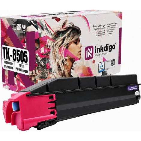 Tóner Inkdigo TK8505M compatible con Kyocera TASKalfa4550ci y TASKalfa5550ci con certificación TÜV. (1/5)